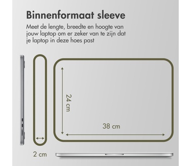 Accezz Basis Laptop hoes 15-16 inch - Laptopsleeve - Groen