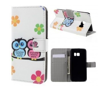 qMust Samsung Galaxy S7 Wallet Case - hoesje met stand - Cute Owls