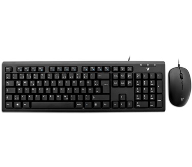 V7 Wired Keyboard and Mouse Combo - DE