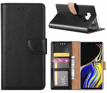Luxe Lederen Bookcase hoesje voor de Samsung Galaxy Note 9 - Zwart (Samsung Galaxy Note 9) Zwart