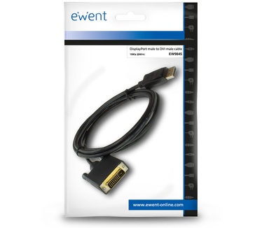 Ewent EW9845 DisplayPort naar DVI adapterkabel 1,8m Zwart