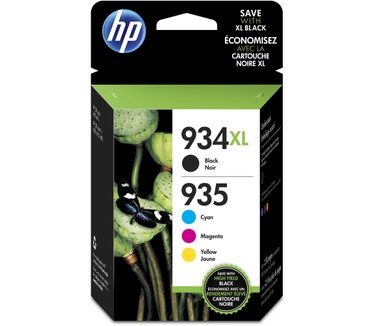 HP 934XL originele high-capacity zwarte/935XL cyaan/magenta/gele inktcartridges, 4-pack