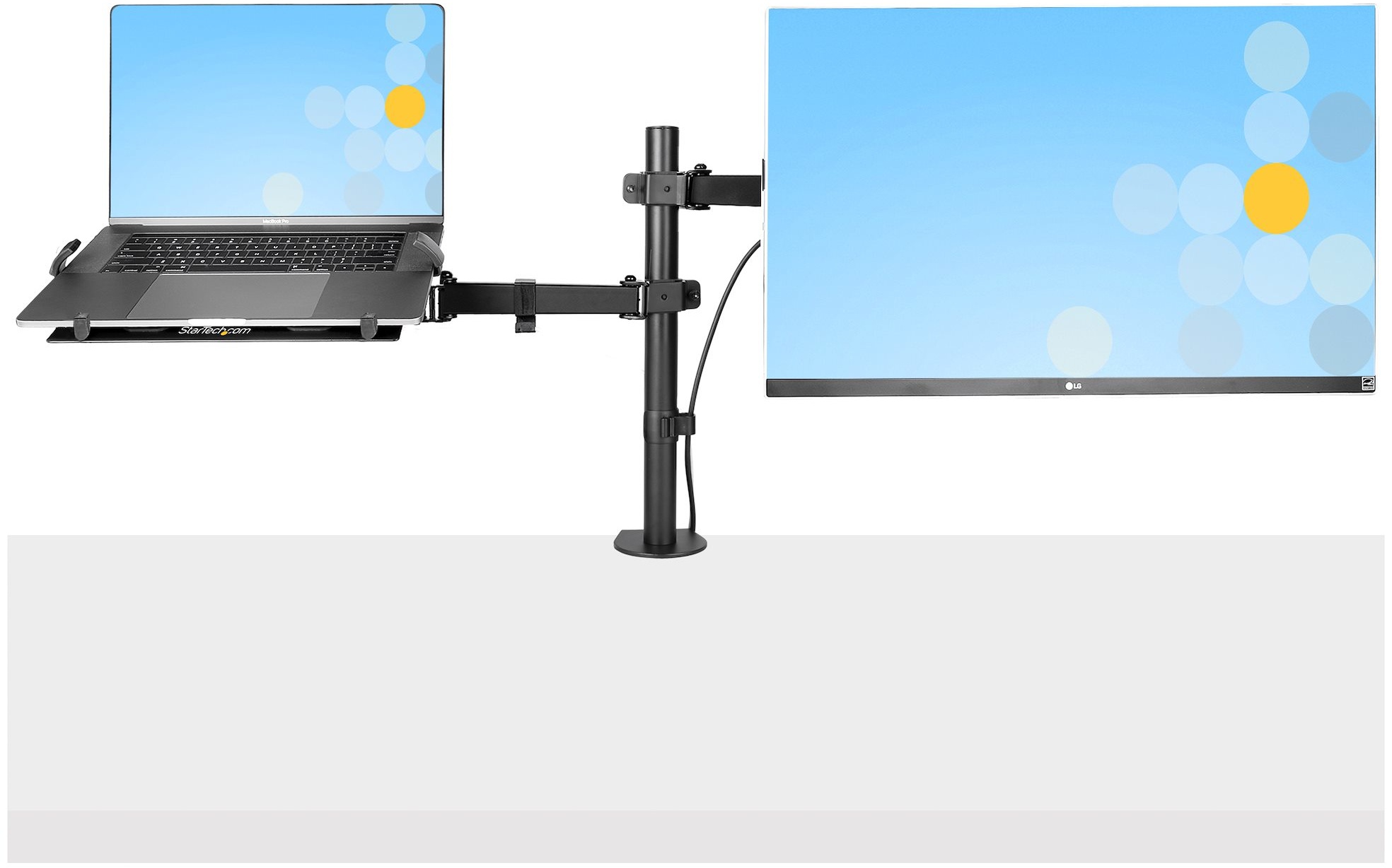 Monitor Arm met VESA Laptopbeugel, Bureausteun voor Enkel