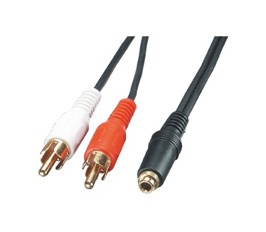 Lindy AV Adapter Cable - 3.5mm Female -> 2 x RCA Male