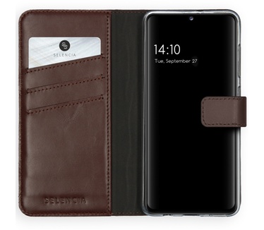 Selencia Echt Lederen Bookcase Samsung Galaxy A41 - Bruin