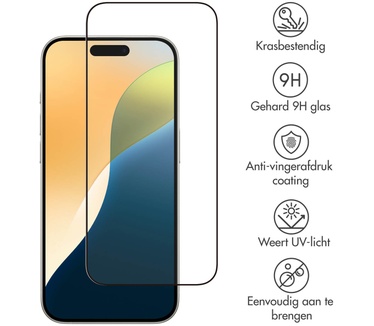 Accezz Gehard Glas Full Cover Screenprotector iPhone 16 Pro