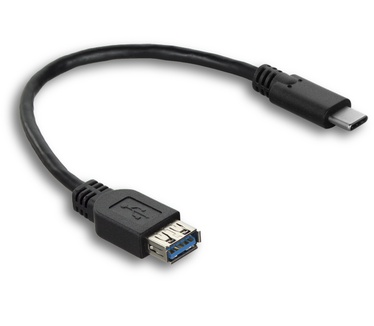 Ewent EW9639 USB-C male to USB-A female OTG cable 0,2m
