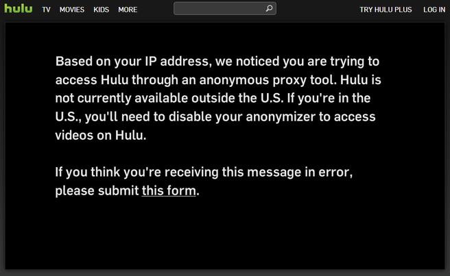 Hulu blokkeert vpn