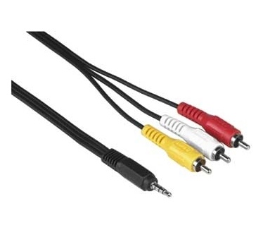 Hama Video Connection Cable, 4-pin 3.5 Jack Plug-3 RCA (phono) Plugs, 3 m