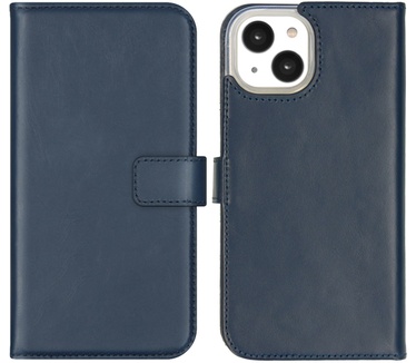 Selencia Echt Lederen Bookcase iPhone 14 - Blauw