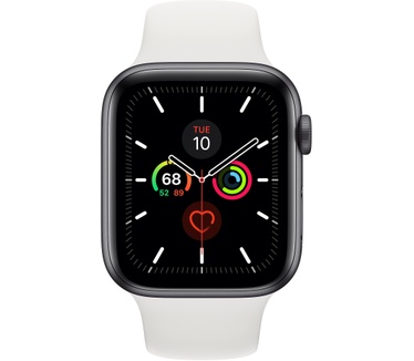 Apple Watch Series 5 (44mm) aluminium, sportbandje Grijs (Wit)