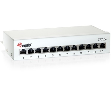 Equip 12-Port Cat.6 Desktop Patch Panel, Light Grey