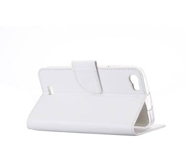 Luxe Lederen Bookcase hoesje voor de Wiko Lenny - Wit (Wiko Lenny) Wit