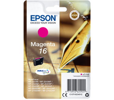 Epson Workforce Singlepack Magenta 16 DURABrite Ultra Ink