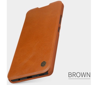 Nillkin Qin PU Leather Book Case - Samsung Galaxy A42 Bruin