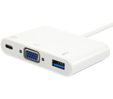 Equip USB Type C to VGA Female/USB A Female/PD Adapter