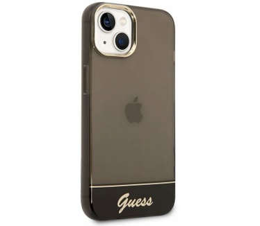 Guess Translucent Back Case - Apple iPhone 14 (6.1") - Zwart Zwart