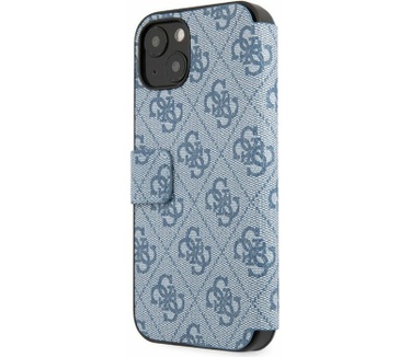 Guess 4G Metal Logo Book Case - Apple iPhone 13 (6.1") - Blauw Blauw