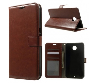 Kees Lederlook Portemonnee Hoesje Motorola Nexus 6 - Bruin