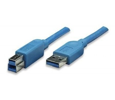 Techly USB 3.0 Cable A Male / B Male 2 m Blue ICOC U3-AB-20-BL Blauw