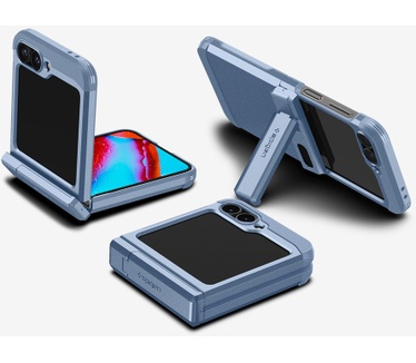 Spigen Tough Armor - Samsung Galaxy Z Flip 6 - Back Cover met Kickstand (Galaxy Z Flip 6) Blauw