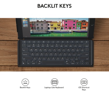 Logitech Slim Combo voor 12,9" iPad Pro, Qwerty UK Zwart