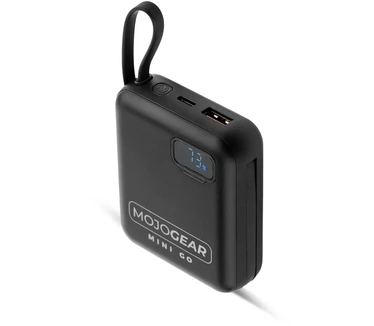 Mojogear MINI GO 10.000 mAh powerbank met ingebouwde kabels - Zwart