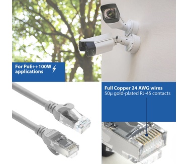 ACT Grijze 2 meter TPE U/UTP CAT6A ultra-flex patchkabel snagless met RJ45 connectoren