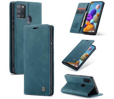 Caseme Samsung Galaxy A21s Retro Wallet Case - Blauw