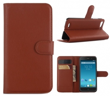 Kees Lederlook Portemonnee Hoesje ZTE Blade V6 - Bruin