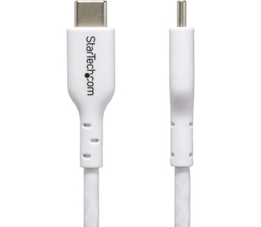 Startech.com 2m USB-C Laadkabel, Wit, USB C Kabel, USB 2.0 Type-C Laptop Oplaadkabel, 60W 3A Power Delivery, TPE Mantel, USB-C Data Transfer Kabel, M/M