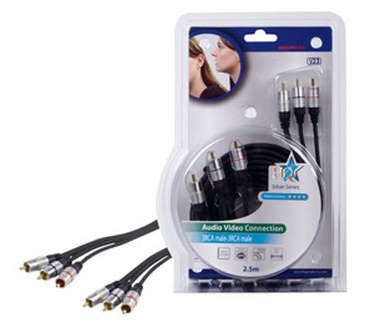 HQ Products 2.5m 3xRCA M/M