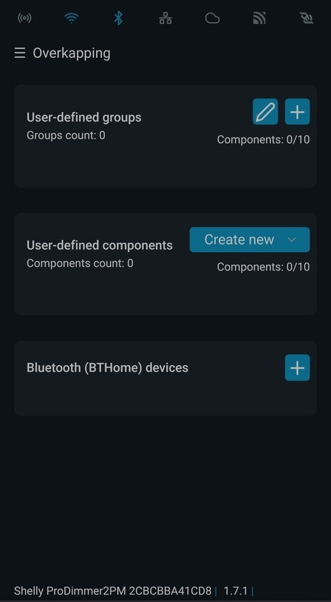 Shelly Pro Dimmer 2PM - Components settings