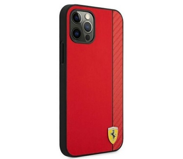 Ferrari Smooth Carbon Back Case - iPhone 12/12 Pro (6.1") - Rood Rood