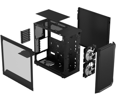 Fractal Design Focus 2 RGB Black TG Clear Tint