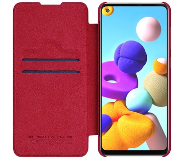 Nillkin Qin PU Leather Book Case - Samsung Galaxy A21S - Rood Rood