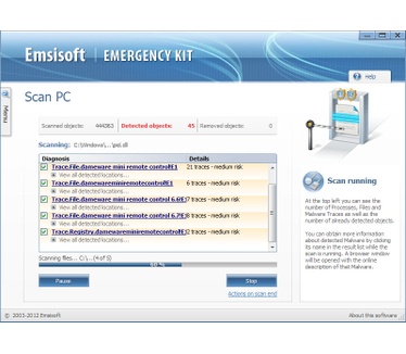 Emsisoft Emergency Kit 2.0.0.9 screenshot