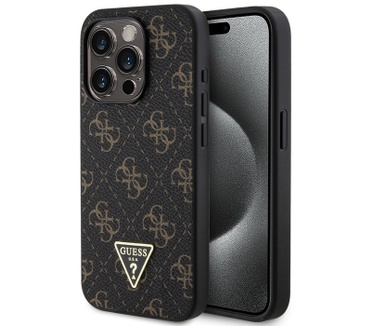 Guess 4G Triangle Logo Back Case - iPhone 15 Pro Max (6.7") Zwart Zwart