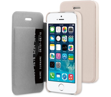 BeHello iPhone 5 / 5S / SE Book Case Beige