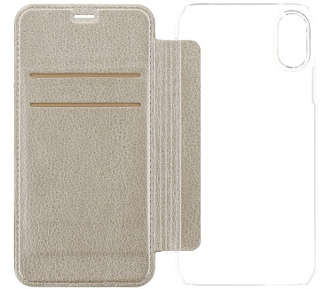 Guess IriDescent Book Case voor Apple iPhone X (5,8") - Goud Goud