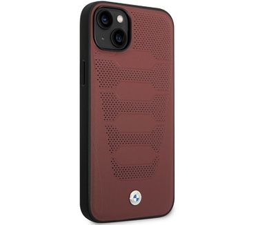 BMW Leather Seats Pattern Back Case Apple iPhone 14 (6.1") - Rood Rood