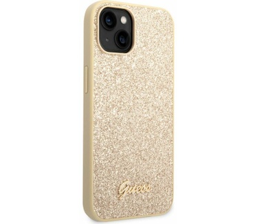 Guess Glitter Flakes Back Case - Apple iPhone 14 (6.1") - Goud Goud