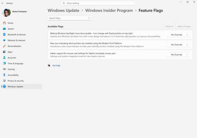 Windows 11 Feature Flags