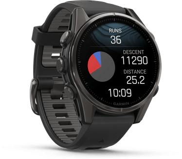 Garmin fēnix 8, 43mm, Titanium body, Sapphire Glass, Carbon (Zwart)