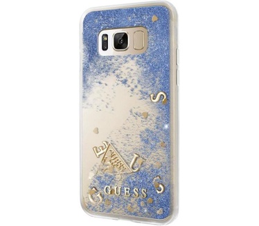Guess Liquid Glitter Hard Case voor Samsung Galaxy S8 - Blauw Blauw