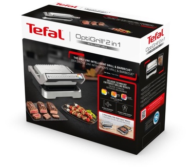 Tefal OptiGrill 2-in-1 GC772D intelligente grill en bbq rvs