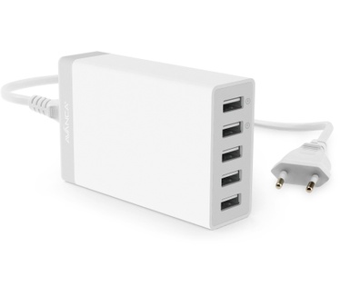 Avanca 5-Poorts USB Hub - Wit