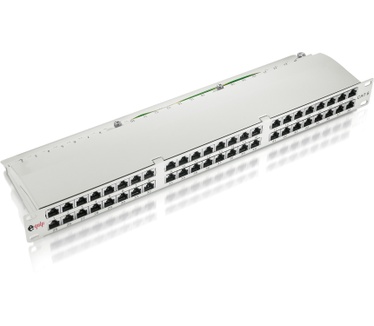 Equip Patch Panel 19 Cat.6 Class E 48-Port, 1 U, Light Grey