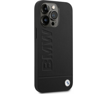 BMW Signature Leather Back Case - iPhone 14 Pro Max (6.7") Zwart Zwart