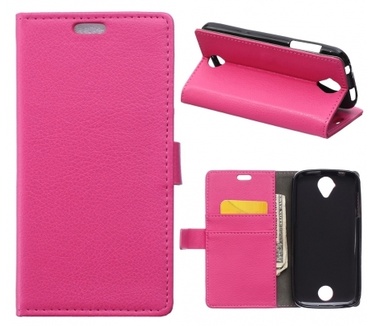 Kees Lederlook Portemonnee Hoesje Acer Liquid Z330 - Roze